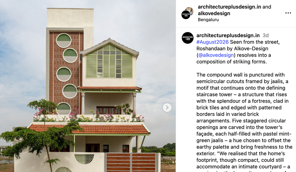 Seen from the street, Roshandaan by Alkove-Design resolves into a composition of striking forms